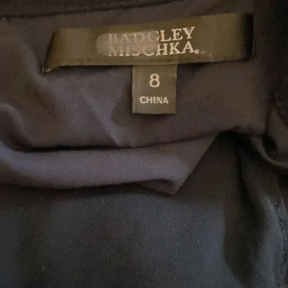 Badgley Mischka Navy Swing Dress Size 8 - Picture 8 of 8